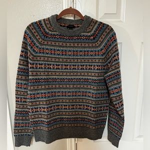 J Crew Fair Isle Sweater Small Grey